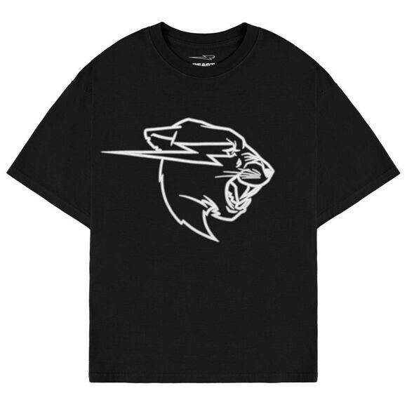 MRBEAST PANTHER UV REACTIVE S/SLEEVE TEE - BLACK /‎ BLUE Size M NWT in pkg - Picture 4 of 7